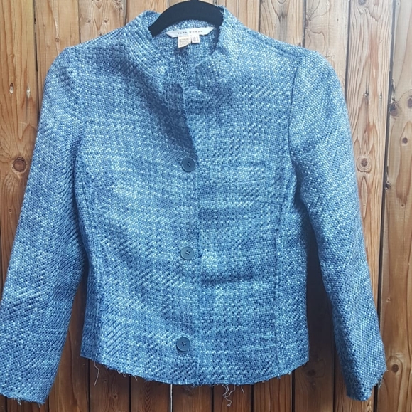 Zara Jackets & Blazers - Zara Woman (vintage) Blue tweed blazer jacket